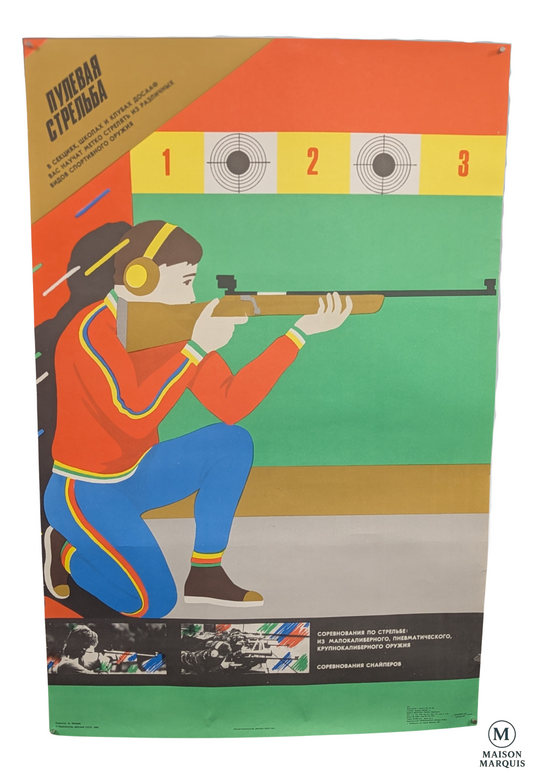 Vintage Soviet Shooting Sports Poster– 1989