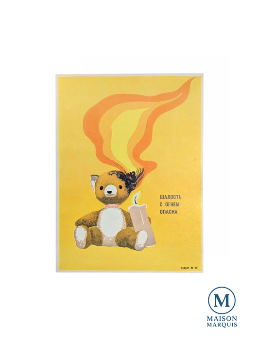 Soviet “Playing with Fire is Dangerous” Safety Poster — 1970s