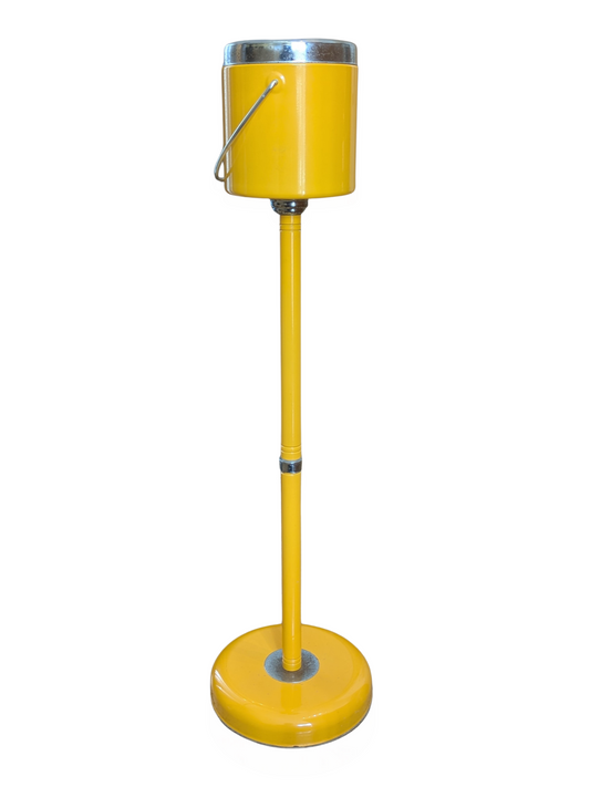 Mid Century Japanese Yellow Metal Standing Ashtray