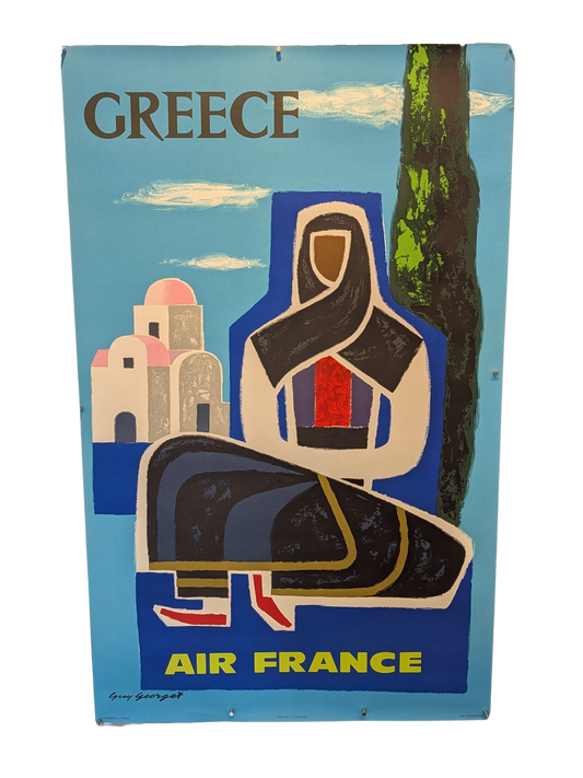 Original 1962 Air France Travel Poster – Greece by Guy Georget