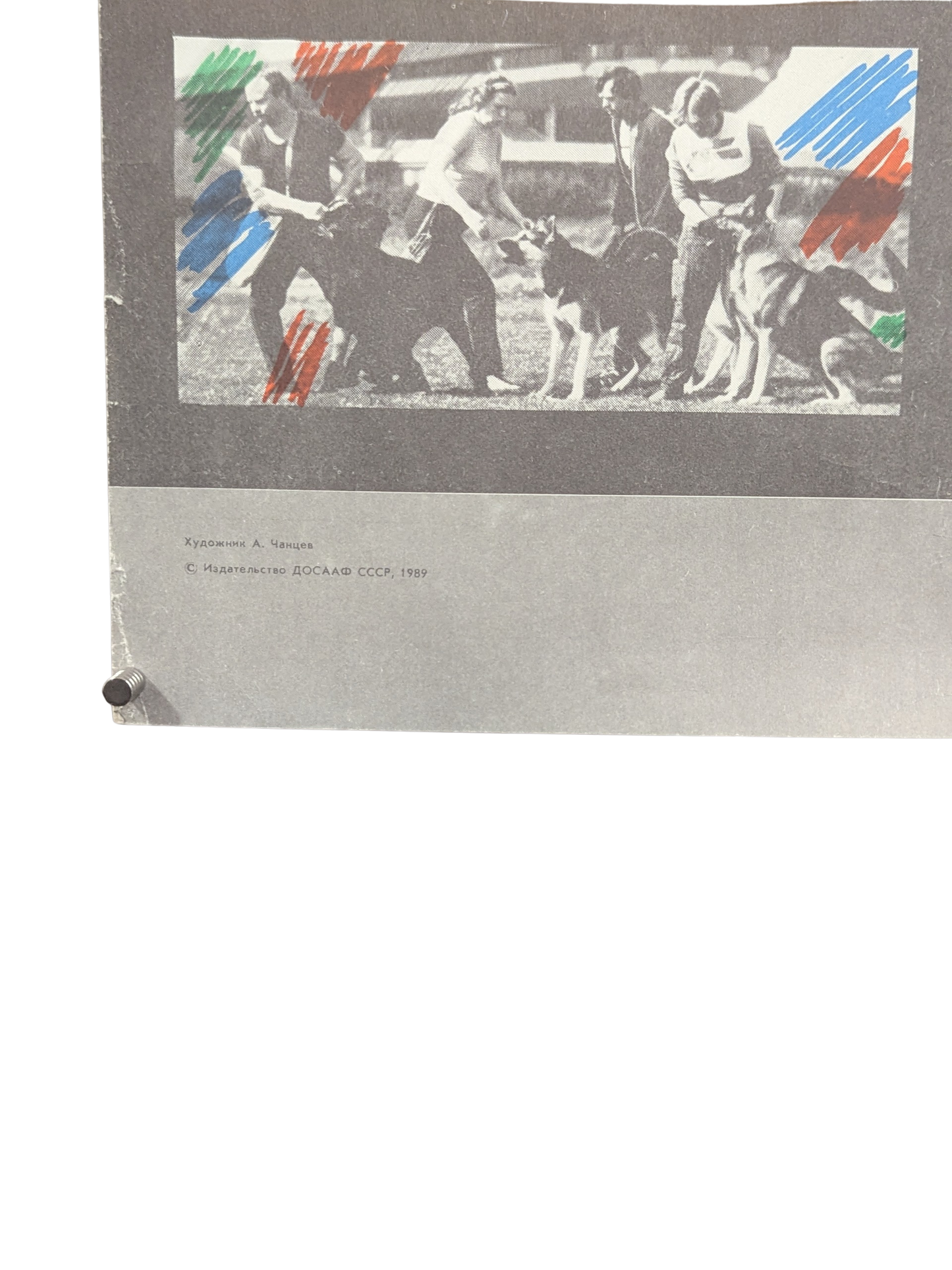 Vintage Soviet Poster – Running with Service Dogs (1989)