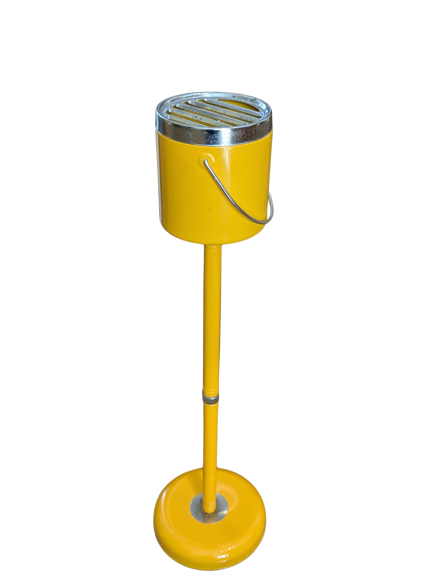 Mid Century Japanese Yellow Metal Standing Ashtray