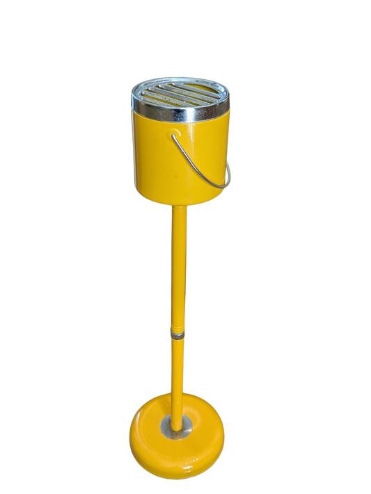 Mid Century Japanese Yellow Metal Standing Ashtray