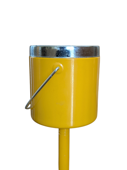 Mid Century Japanese Yellow Metal Standing Ashtray