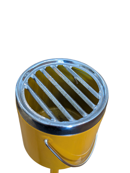 Mid Century Japanese Yellow Metal Standing Ashtray